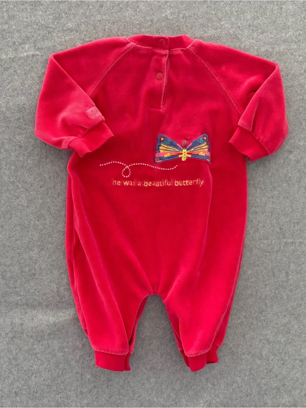 Vintage Y2K Carter’s Very Hungry Caterpillar Velour Romper 3-6M Eric Carle 2003